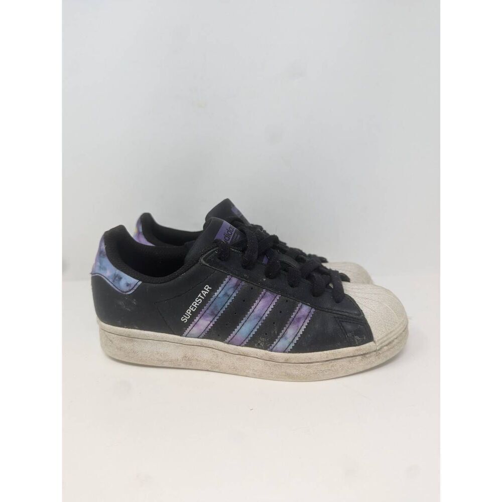 Adidas Originals Superstar white black purple sneakers shoes GZ5216 Size 4.5Y